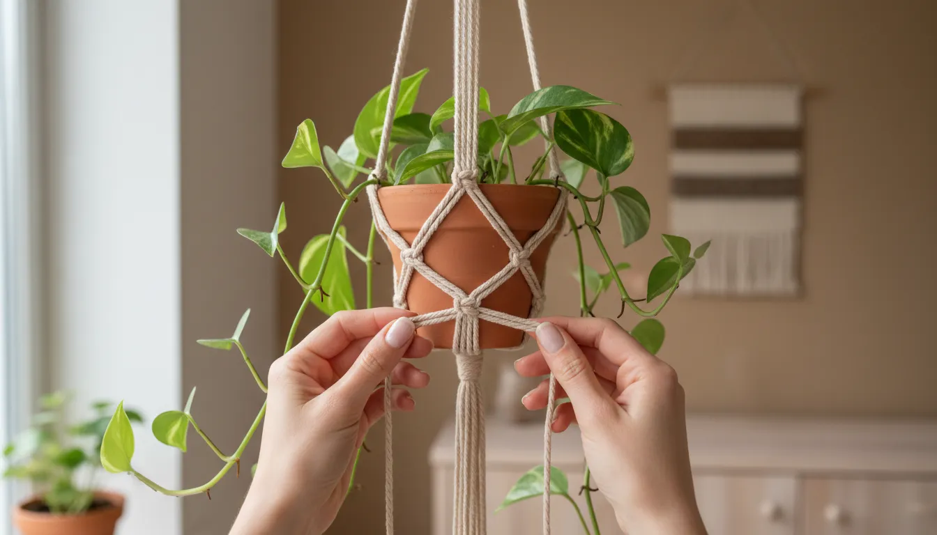 Kako izraditi makrame držač za tegle s biljkama – vodič za početnike